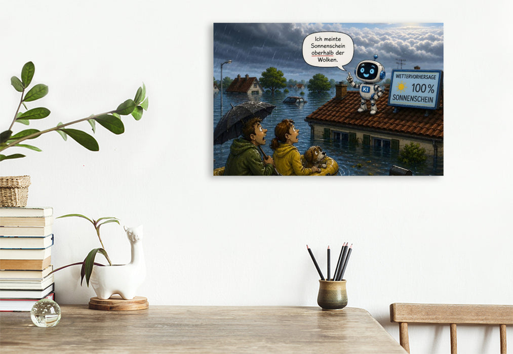 Premium Textil-Leinwand Wettervorhersage einer KI