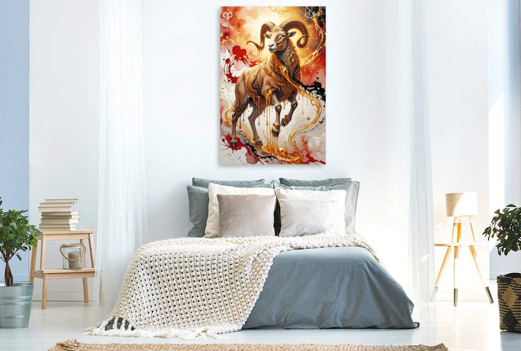 Premium Textil-Leinwand Widder
