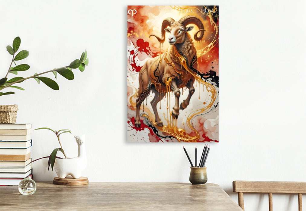 Premium Textil-Leinwand Widder