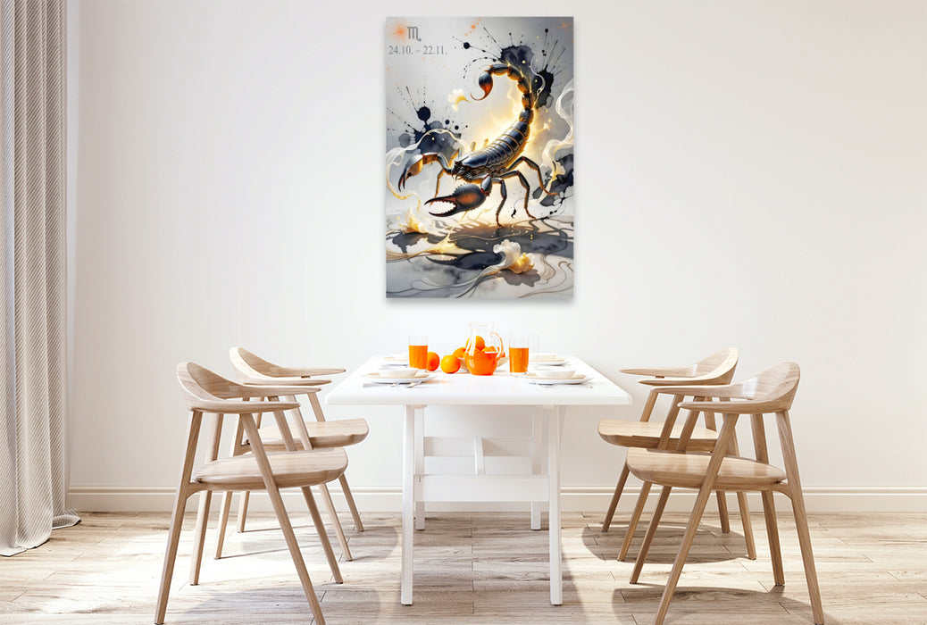Premium Textil-Leinwand Skorpion