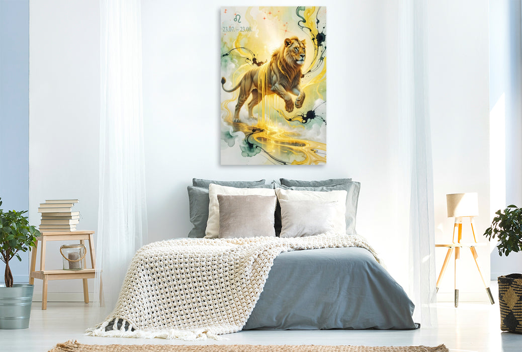 Premium Textil-Leinwand Löwe