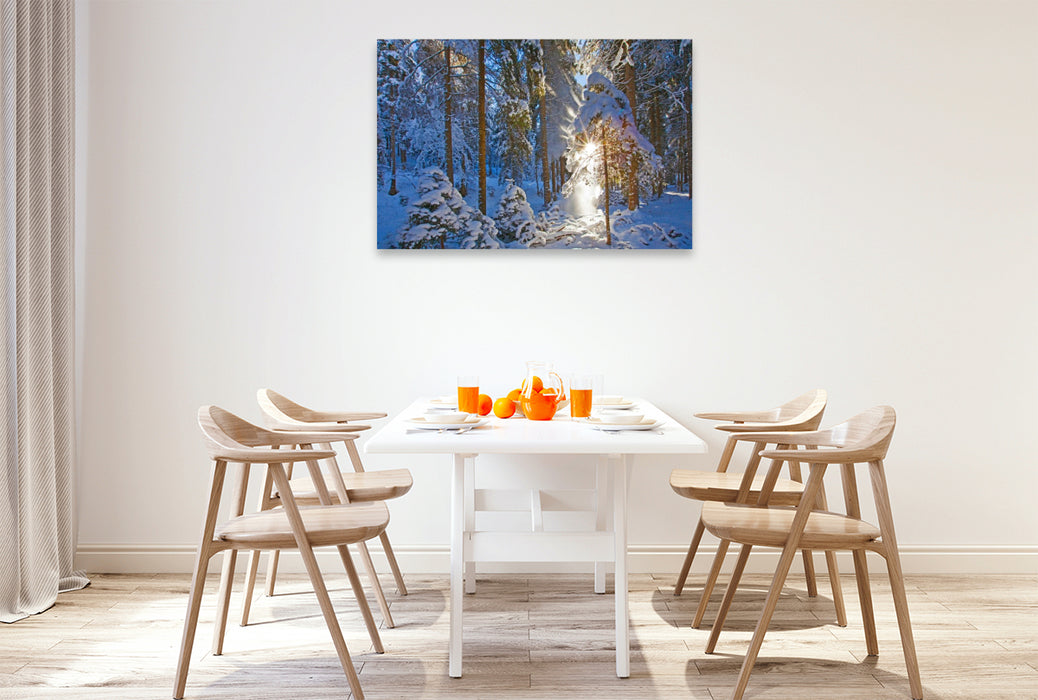 Premium Textil-Leinwand Winterzauber am Kreischberg