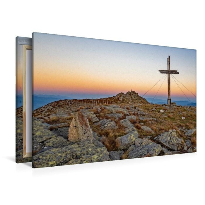 Premium Textil-Leinwand Gipfelkreuz am Gstoder