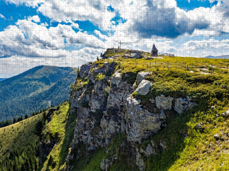 Gipfelkreuz und Kapelle auf der Frauenalpe - CALVENDO Foto-Puzzle'