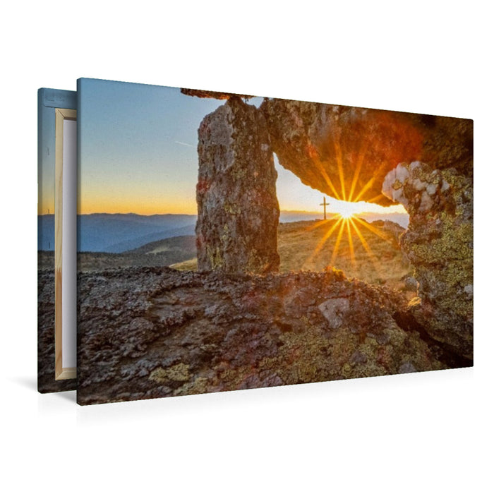 Premium Textil-Leinwand Sonnenstrahlen am Gstoder