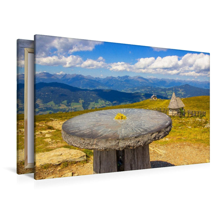 Premium Textil-Leinwand Die Aussicht von der Frauenalpe