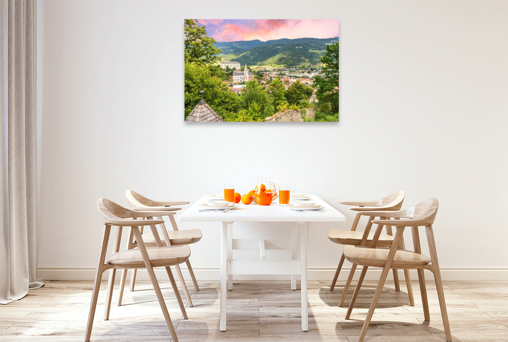 Premium Textil-Leinwand Der Blick zum Schlossberg