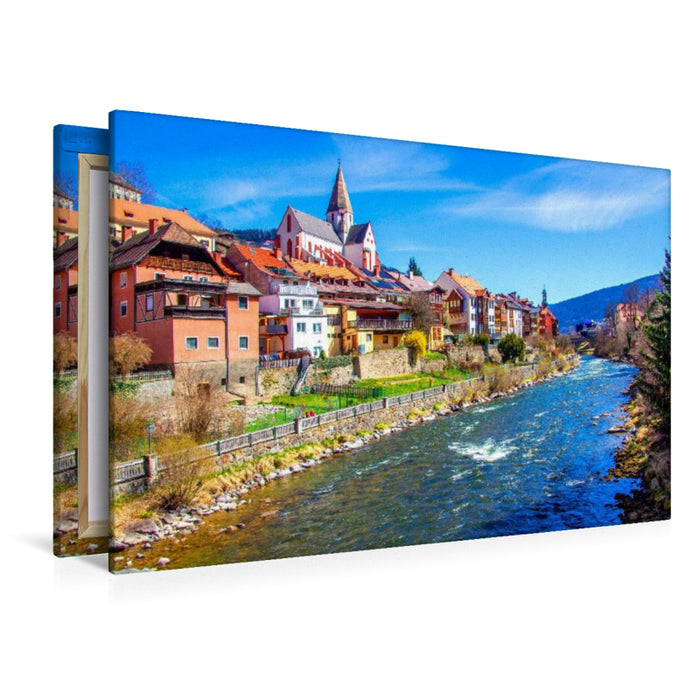 Premium Textil-Leinwand Die Mur fließt durch Murau