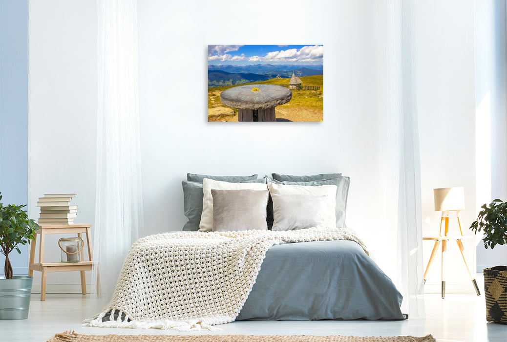 Premium Textil-Leinwand Die Aussicht von der Frauenalpe