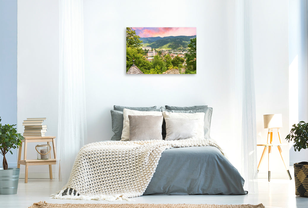 Premium Textil-Leinwand Der Blick zum Schlossberg