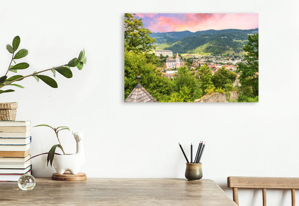 Premium Textil-Leinwand Der Blick zum Schlossberg