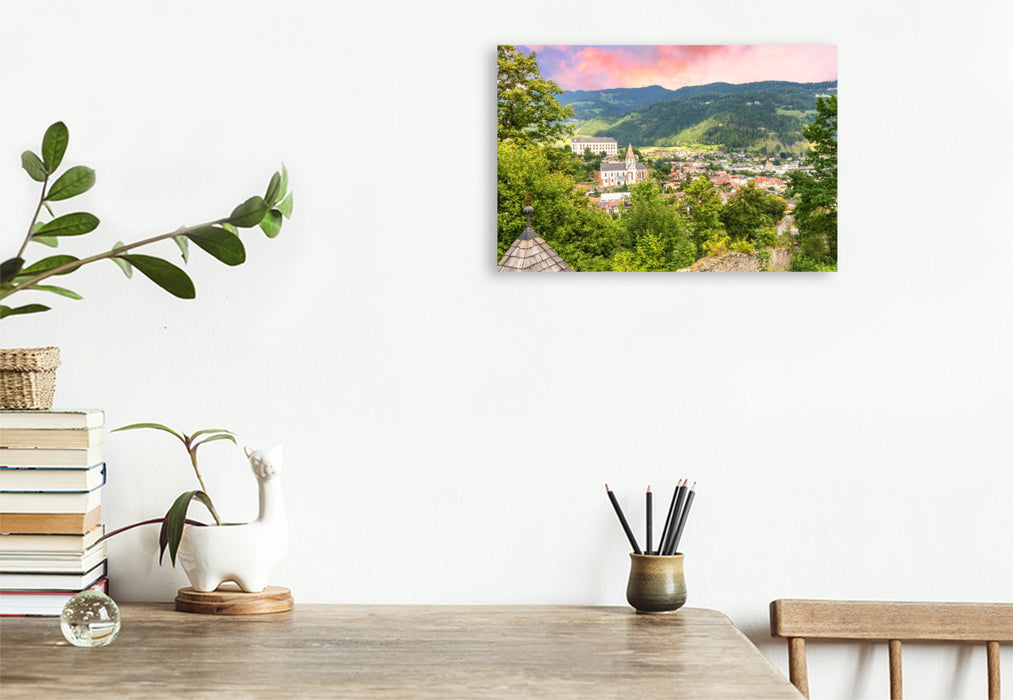 Premium Textil-Leinwand Der Blick zum Schlossberg