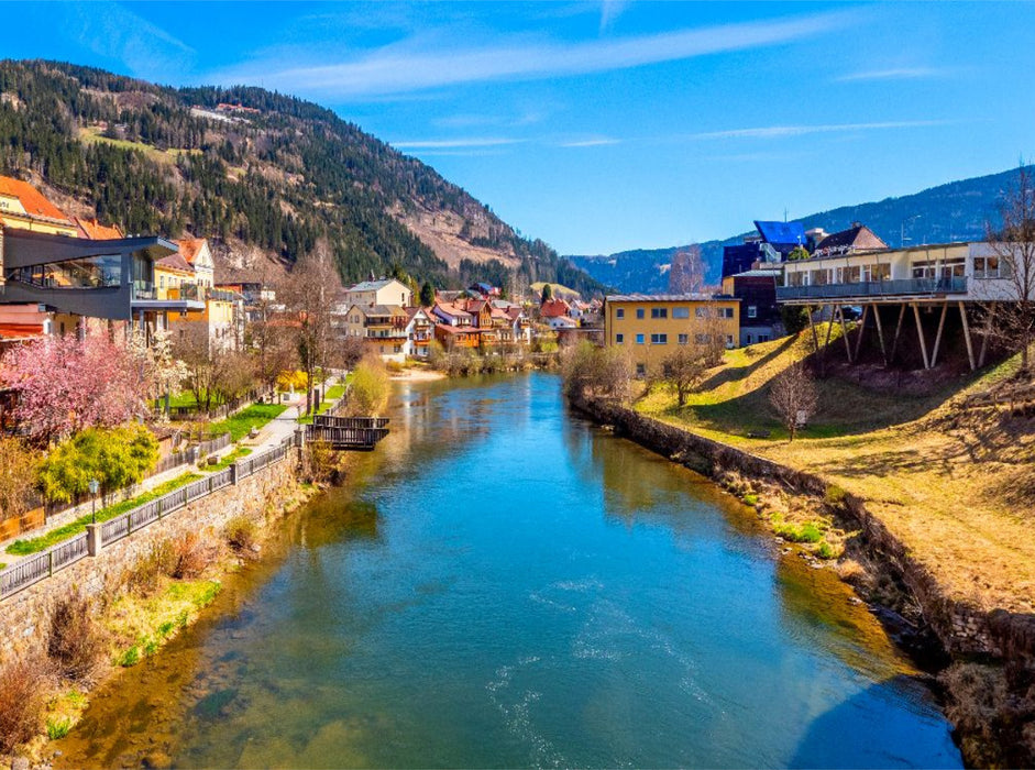 Die Mur und der Blick zur Stolzalpe - CALVENDO Foto-Puzzle'