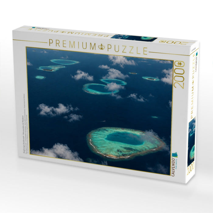 Ringförmiges Korallenatoll – Naturparadies der Malediven - CALVENDO Foto-Puzzle'
