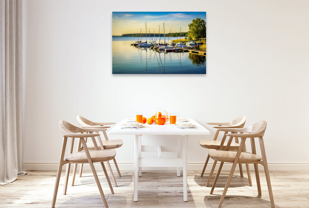 Premium Textil-Leinwand Ein Motiv aus dem Kalender Meckenburger - Seen