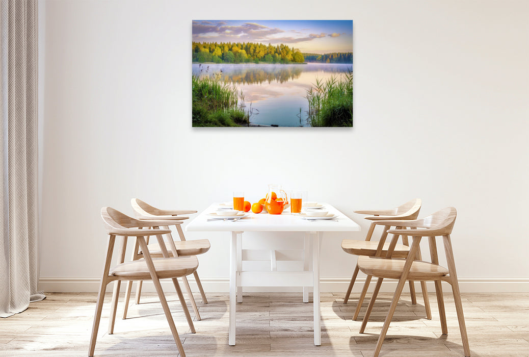Premium Textil-Leinwand Ein Motiv aus dem Kalender Meckenburger - Seen