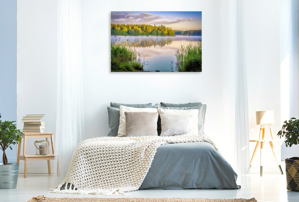 Premium Textil-Leinwand Ein Motiv aus dem Kalender Meckenburger - Seen