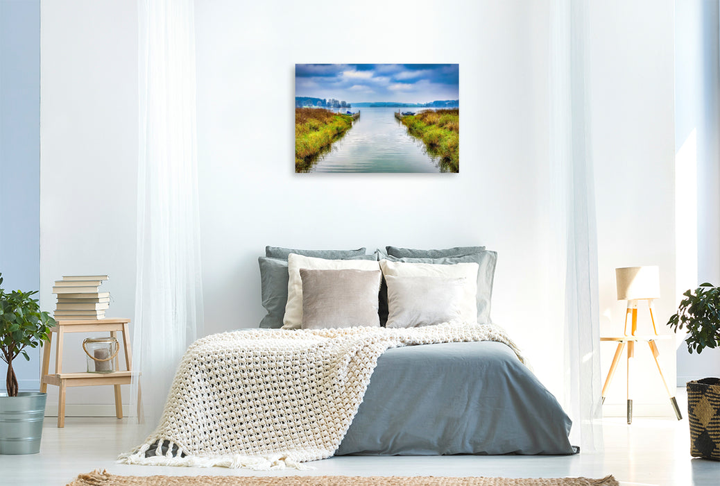 Premium Textil-Leinwand Blau wie Freiheit, still wie ein Sommermorgen.