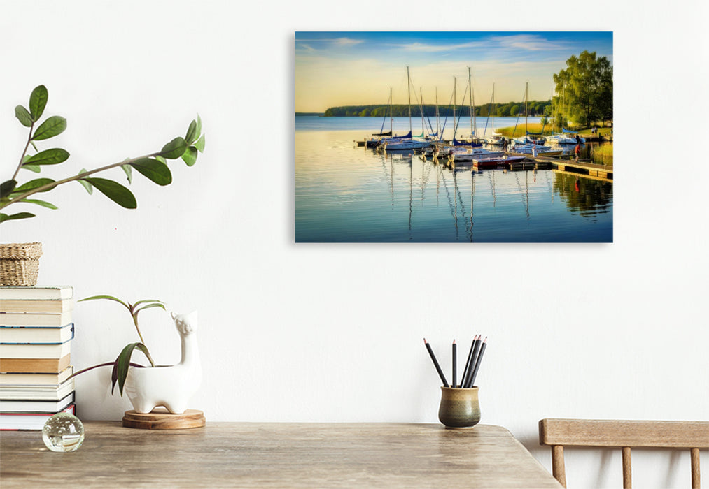 Premium Textil-Leinwand Ein Motiv aus dem Kalender Meckenburger - Seen