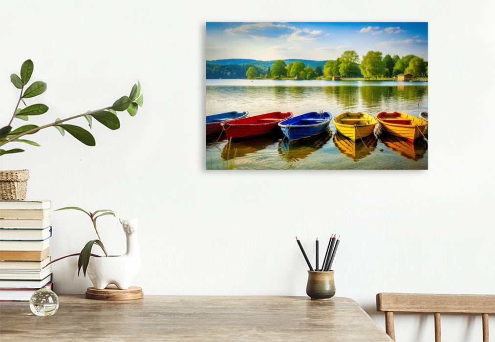 Premium Textil-Leinwand Ein Motiv aus dem Kalender Meckenburger - Seen