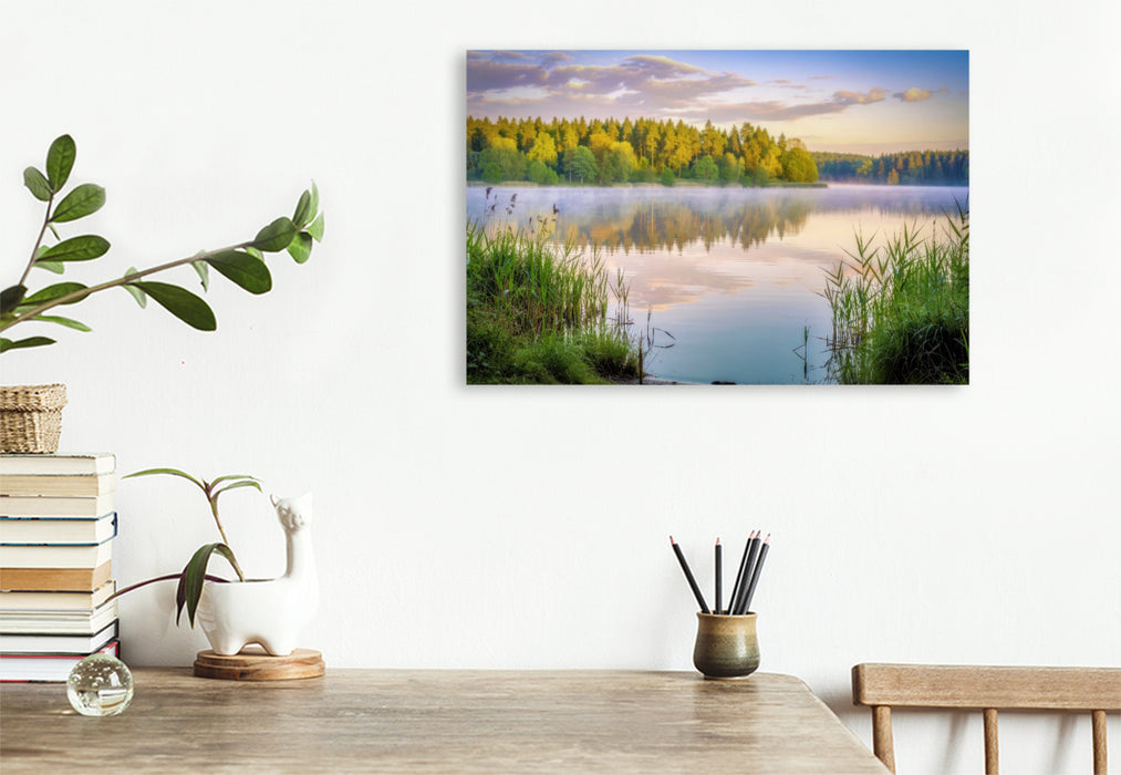 Premium Textil-Leinwand Ein Motiv aus dem Kalender Meckenburger - Seen