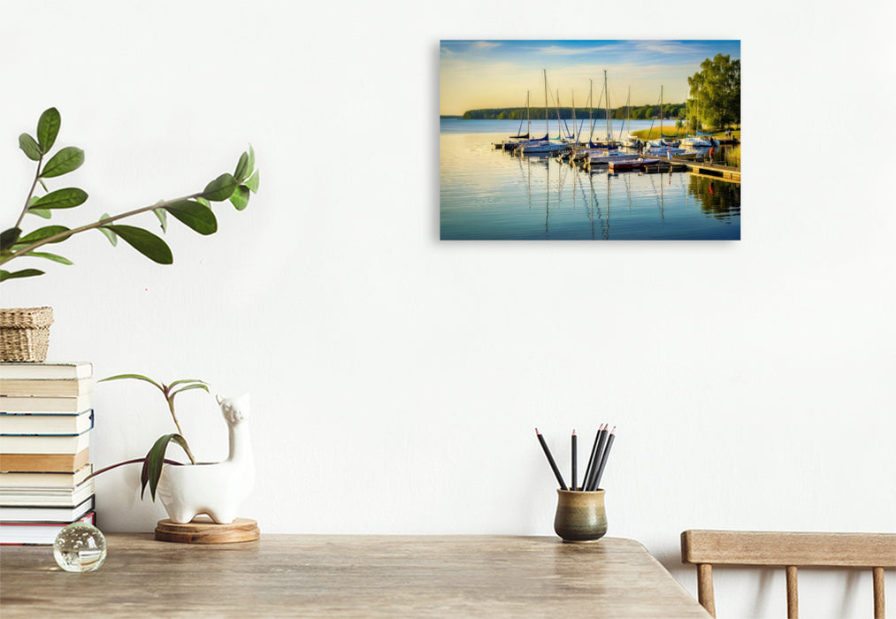 Premium Textil-Leinwand Ein Motiv aus dem Kalender Meckenburger - Seen