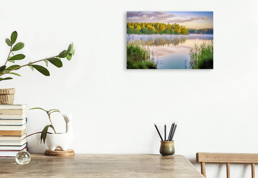 Premium Textil-Leinwand Ein Motiv aus dem Kalender Meckenburger - Seen