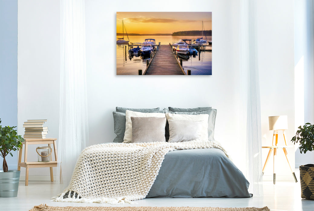 Premium Textil-Leinwand Spiegel aus Himmel und Zeit.