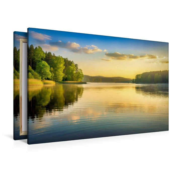 Premium Textil-Leinwand Wenn das Licht den Horizont küsst.