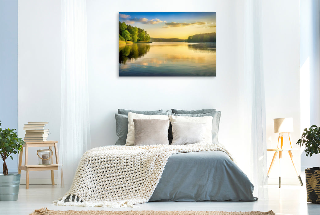 Premium Textil-Leinwand Wenn das Licht den Horizont küsst.