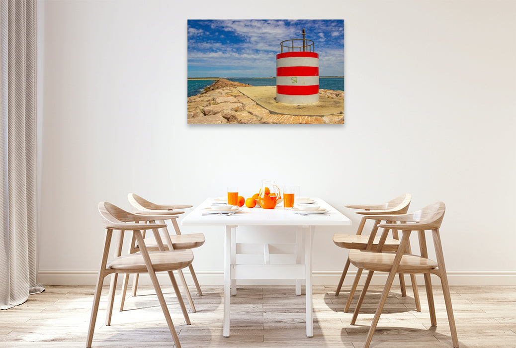 Premium Textil-Leinwand Leuchtturm