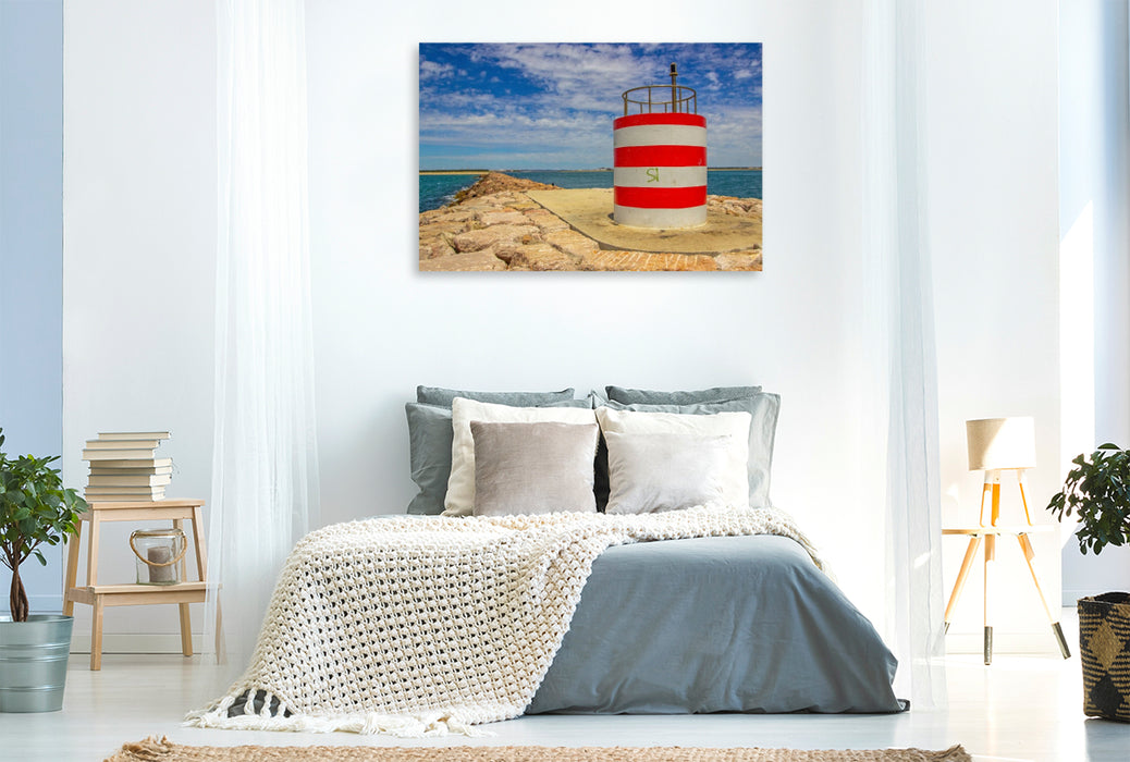 Premium Textil-Leinwand Leuchtturm