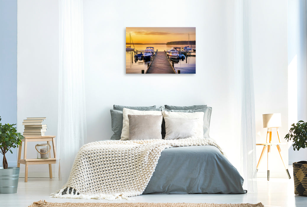 Premium Textil-Leinwand Spiegel aus Himmel und Zeit.