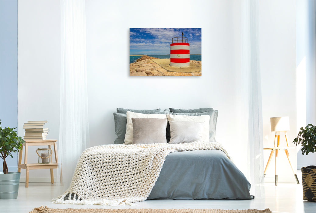 Premium Textil-Leinwand Leuchtturm