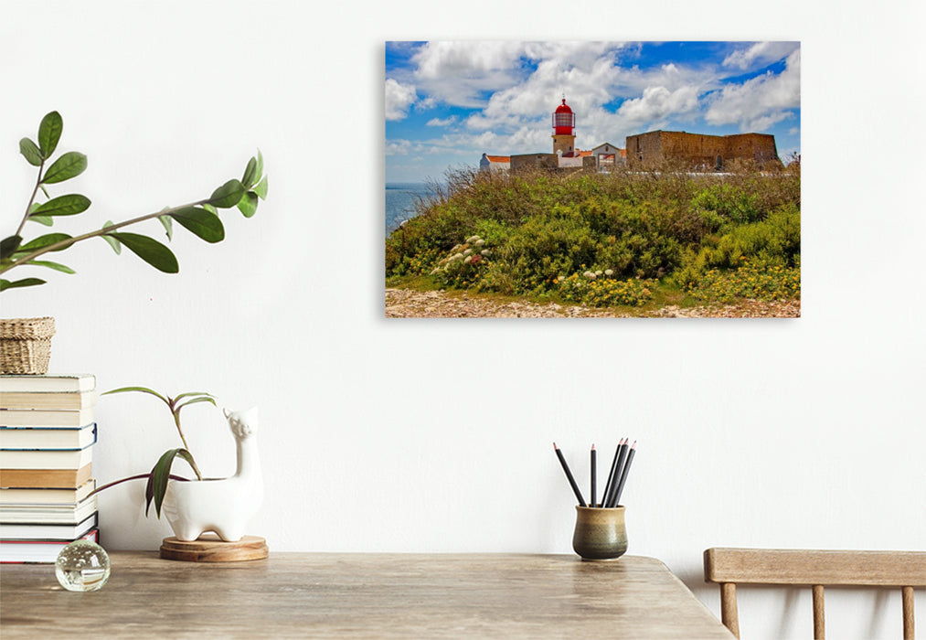 Premium Textil-Leinwand Der Leuchtturm am Ende der Welt