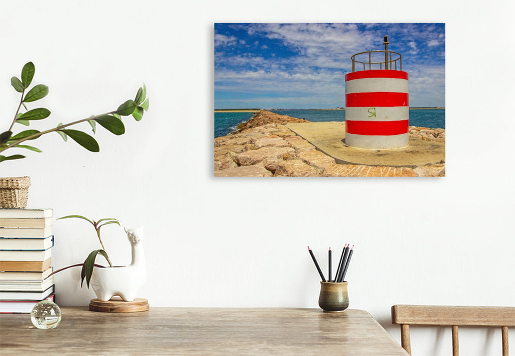 Premium Textil-Leinwand Leuchtturm