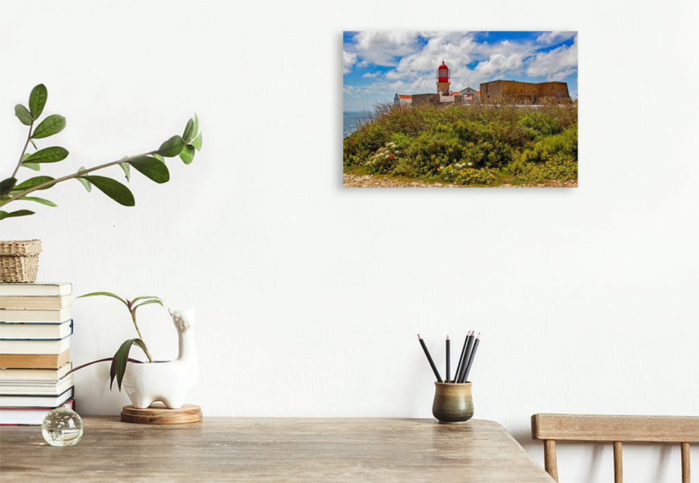 Premium Textil-Leinwand Der Leuchtturm am Ende der Welt