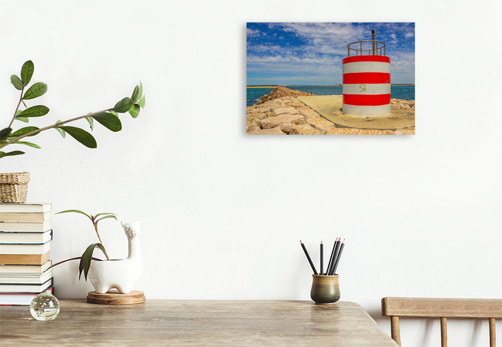 Premium Textil-Leinwand Leuchtturm