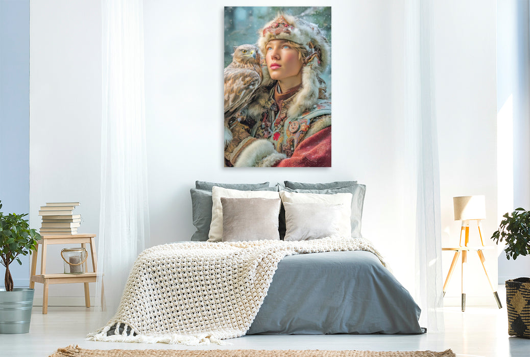 Premium Textil-Leinwand Nordische Frauenportraits