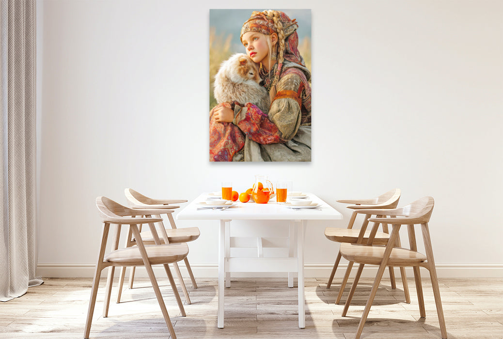 Premium Textil-Leinwand Nordische Frauenportraits