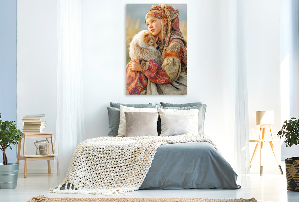 Premium Textil-Leinwand Nordische Frauenportraits