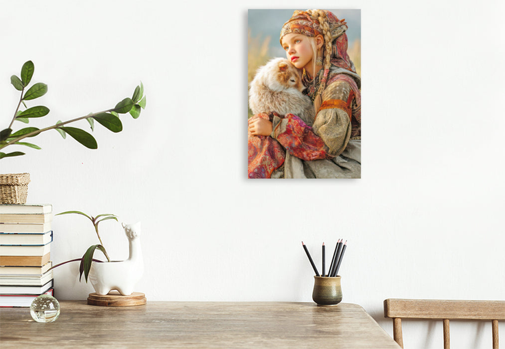 Premium Textil-Leinwand Nordische Frauenportraits