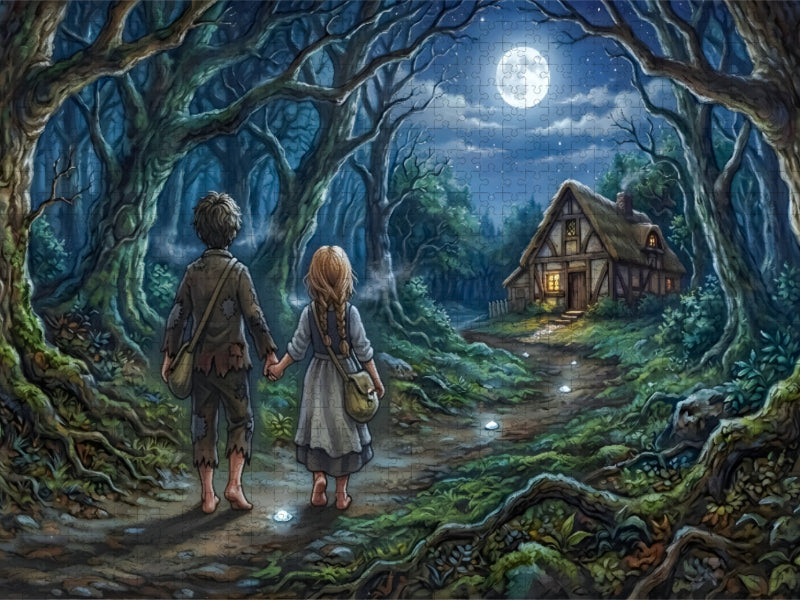 Rückkehr durch den nächtlichen Frühlingswald - CALVENDO Foto-Puzzle'
