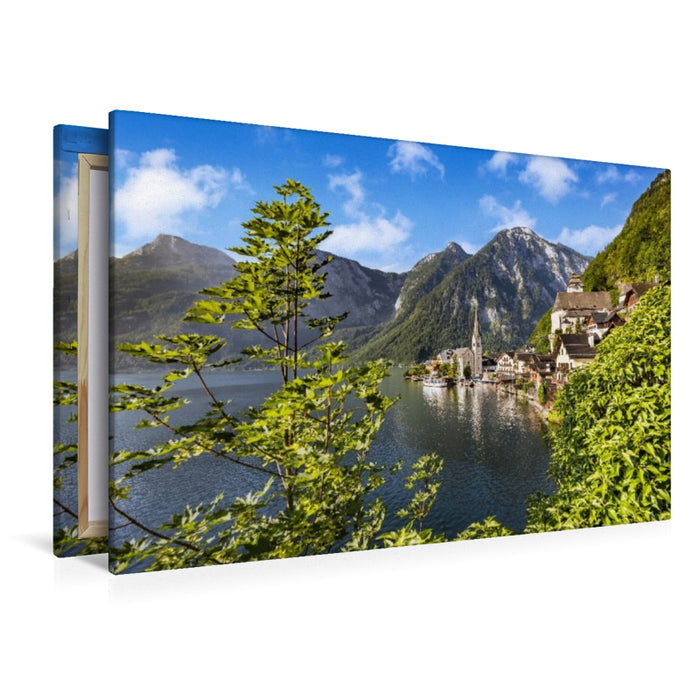 Premium Textil-Leinwand Hallstatt - Traumhafte Impression aus dem Salzkammergut