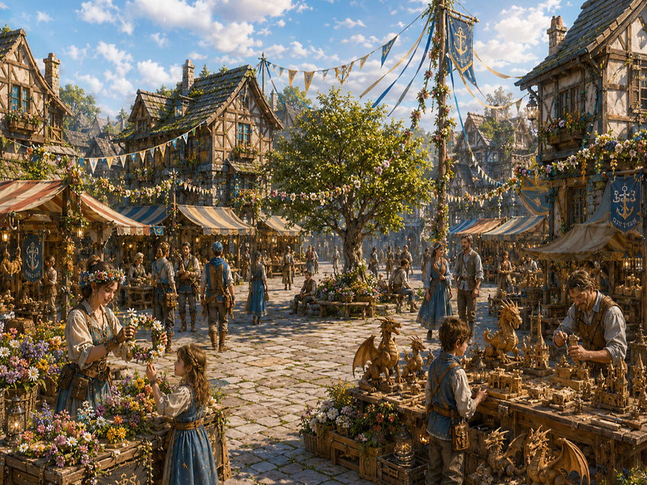 Der Marktplatz von Caelora - CALVENDO Foto-Puzzle'