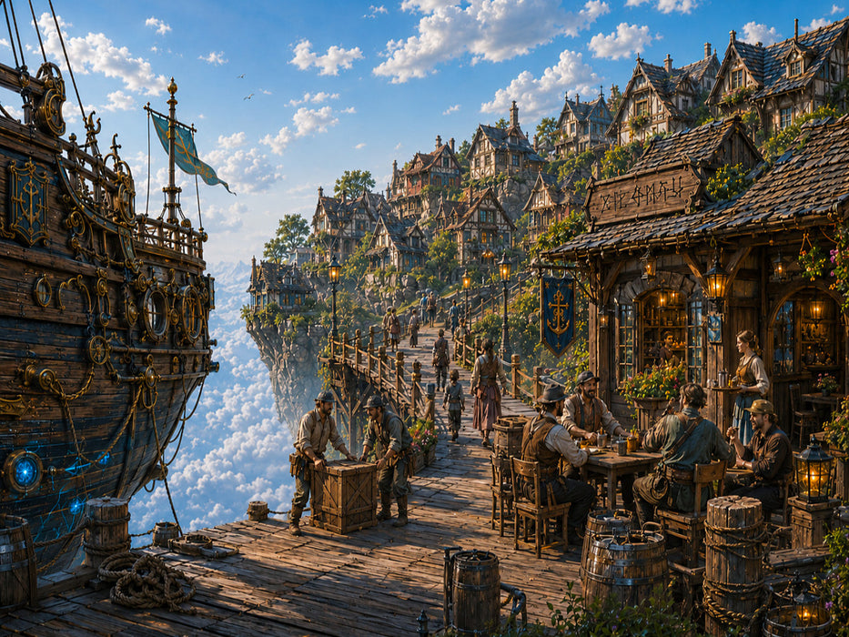 Der Hafen der schwebenden Inseln - CALVENDO Foto-Puzzle'