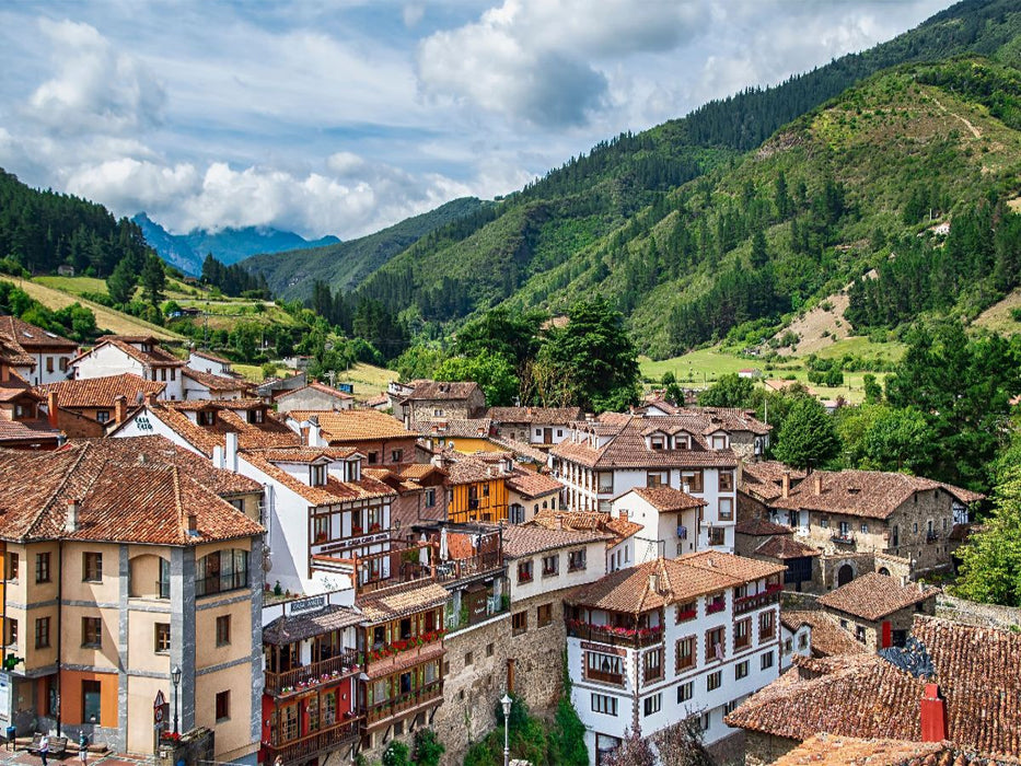 Traditionelles Dorf in Asturien - CALVENDO Foto-Puzzle'