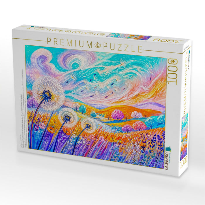 Puzzlespiel Pusteblumen im Wind mit fließenden Farben und kindlicher Leichtigkeit - CALVENDO Foto-Puzzle'