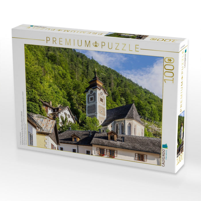 Katholische Pfarrkirche Mariä Himmelfahrt in Hallstatt - CALVENDO Foto-Puzzle'
