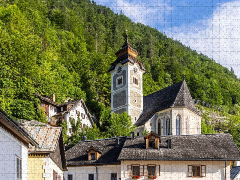 Katholische Pfarrkirche Mariä Himmelfahrt in Hallstatt - CALVENDO Foto-Puzzle'